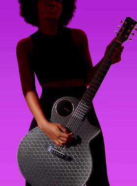 热销【弹恩雅】x4pro碳纤维民谣吉他36/41寸加震电箱指enya演奏琴