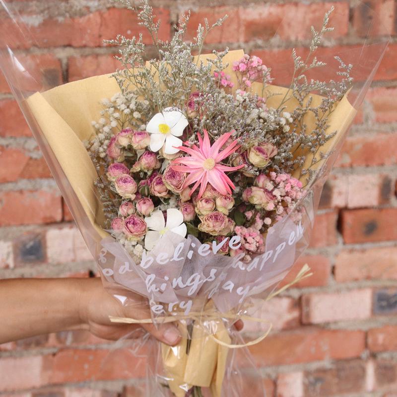 教师节干花花束玫瑰浪漫泡泡混搭天然真花节日拍摄装饰摆件送礼具