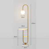 台灯北欧落地灯ins风卧室床头灯金色轻奢客厅立式 置物架茶几创意