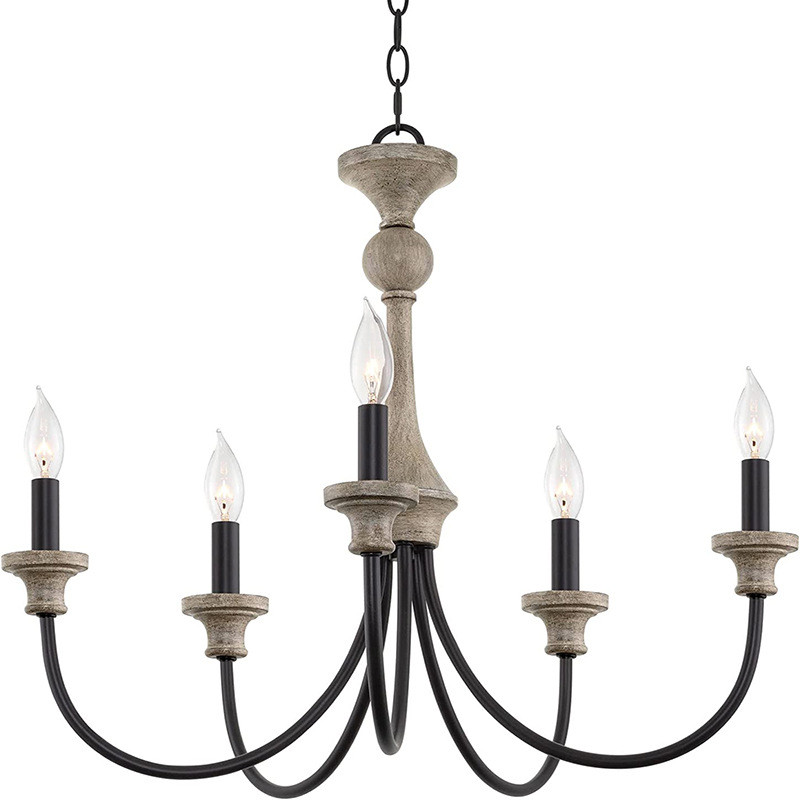 创意简约美式法式复古木艺吊灯乡村客厅餐厅卧室衣帽间服装店灯具