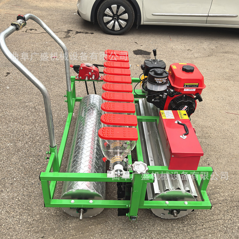 热销白菜娃娃菜播种机小葱蔬菜单粒点播机汽油6行胡萝卜种植机