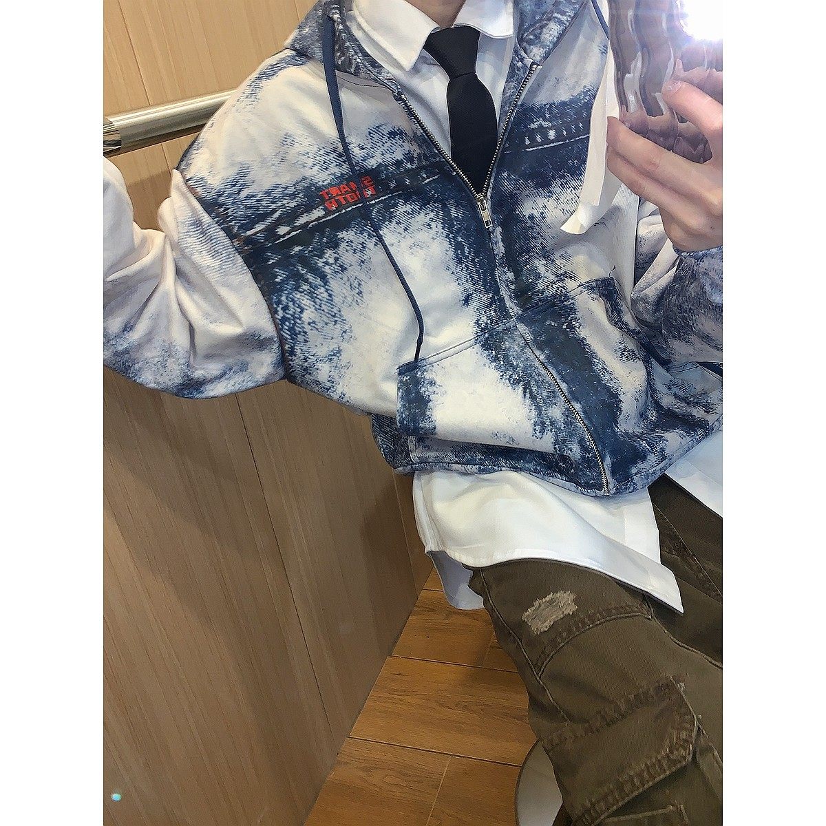 阿荒与阿卤24春夏扎染牛仔男小众潮流连帽,男装,牛仔外套,淘宝优惠券,粉丝福利购,淘宝优惠卷