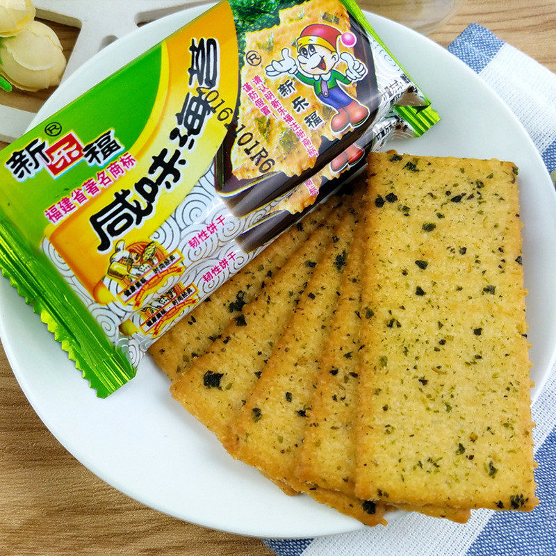新货新乐福咸味海苔饼干批整箱发咸味薄饼薄脆早餐饼干散装零食25