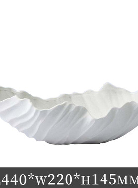 轻奢皱褶摆设摆件设计师艺术饰品样板间客厅花瓶托盘组合套装花器