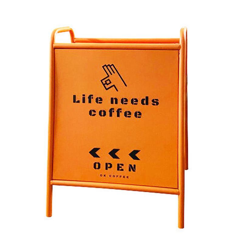 门口立式广告牌展示架创意置物设计招牌咖啡店户外落地金属立牌