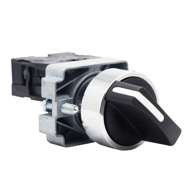 热销三档旋转右xb2bd73c转换旋钮左复位按钮开关自锁定两常开