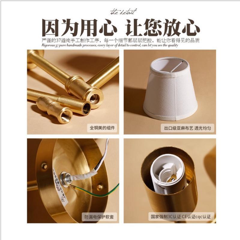 欧式全铜壁灯美式卧室简约现代过道客厅灯具乡村现代灯饰床头