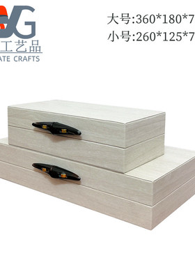 热销装饰首饰盒收纳盒玄关新中式家居木纹样板间衣柜酒店工艺品摆