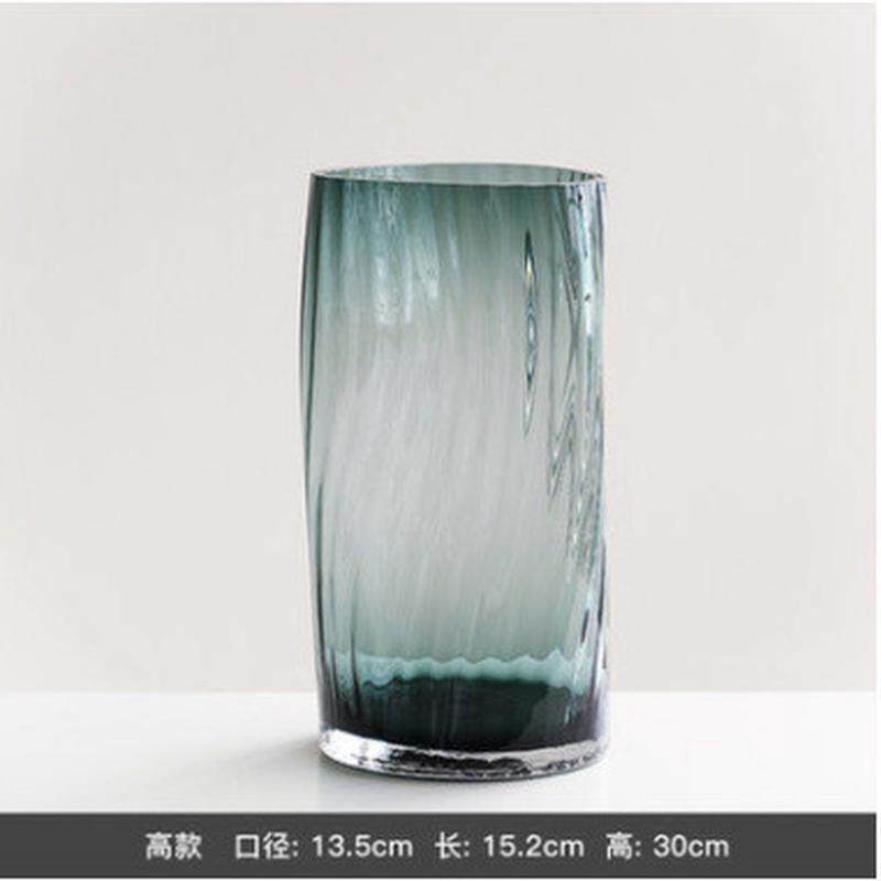 凹凸玻璃花瓶装饰家用餐桌茶几创意ins摆件装饰品简约花器