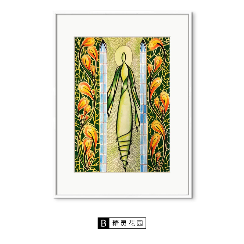 精灵的东南亚现代抽象植物酒店客厅挂画花园雨林风民宿装饰画