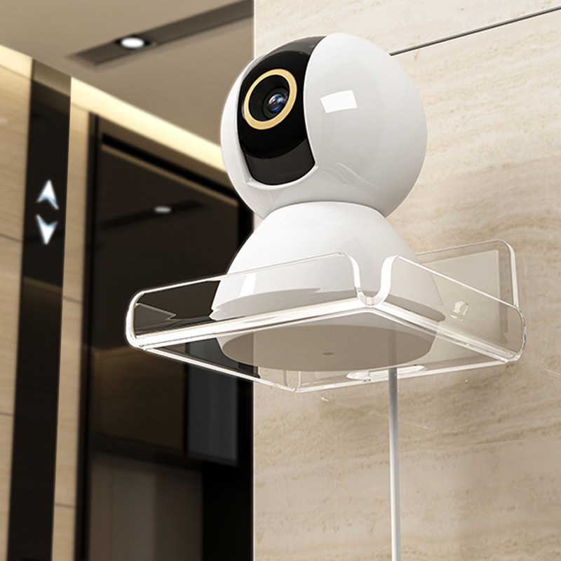 墙上置物架贴墙壁放监控的托架子路由器隔板免打孔摄像头支架室内