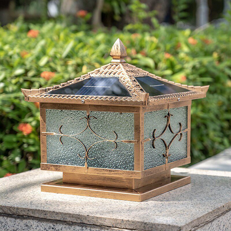 日照金山太阳能柱头灯led门柱灯别墅门柱灯太阳能院墙灯庭院灯批