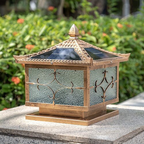 日照金山太阳能柱头灯led门柱灯别墅门柱灯太阳能院墙灯庭院灯批