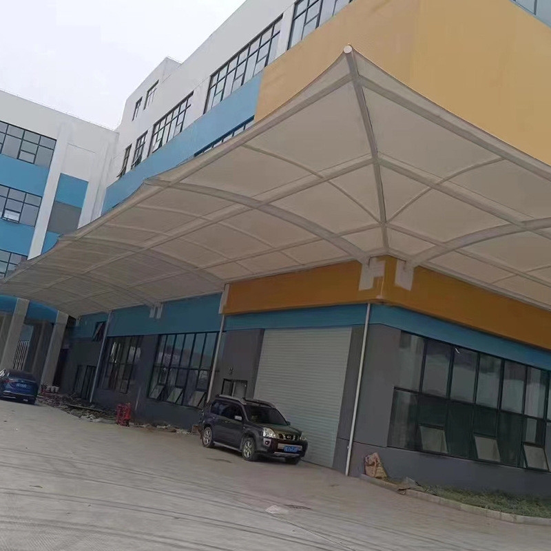 户外小区高门店承重门头遮雨棚钢结构膜结构现货抗冲击遮阳避雨