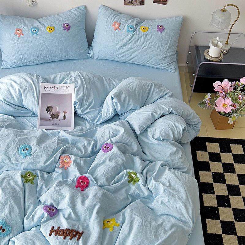 热销2024新款四季款超柔水洗云朵棉毛小怪兽绣四件套-巾刺绣款,床上用品,床品套件/四件套/多件套,淘宝优惠券,粉丝福利购,淘宝优惠卷