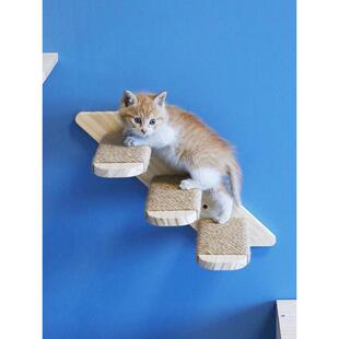 热销猫爬梯猫楼梯猫别墅窝柜配件猫爬架梯子墙壁式猫笼台阶猫diy