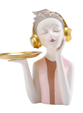 【】ins风时尚女孩北欧树脂工艺品家居新房布置房间装饰摆件