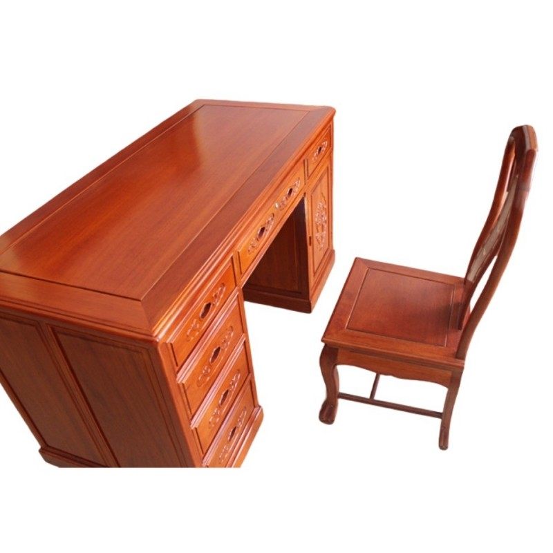 红木家具书桌金花梨木全原木办公桌全实木写字台电脑桌写字桌新款