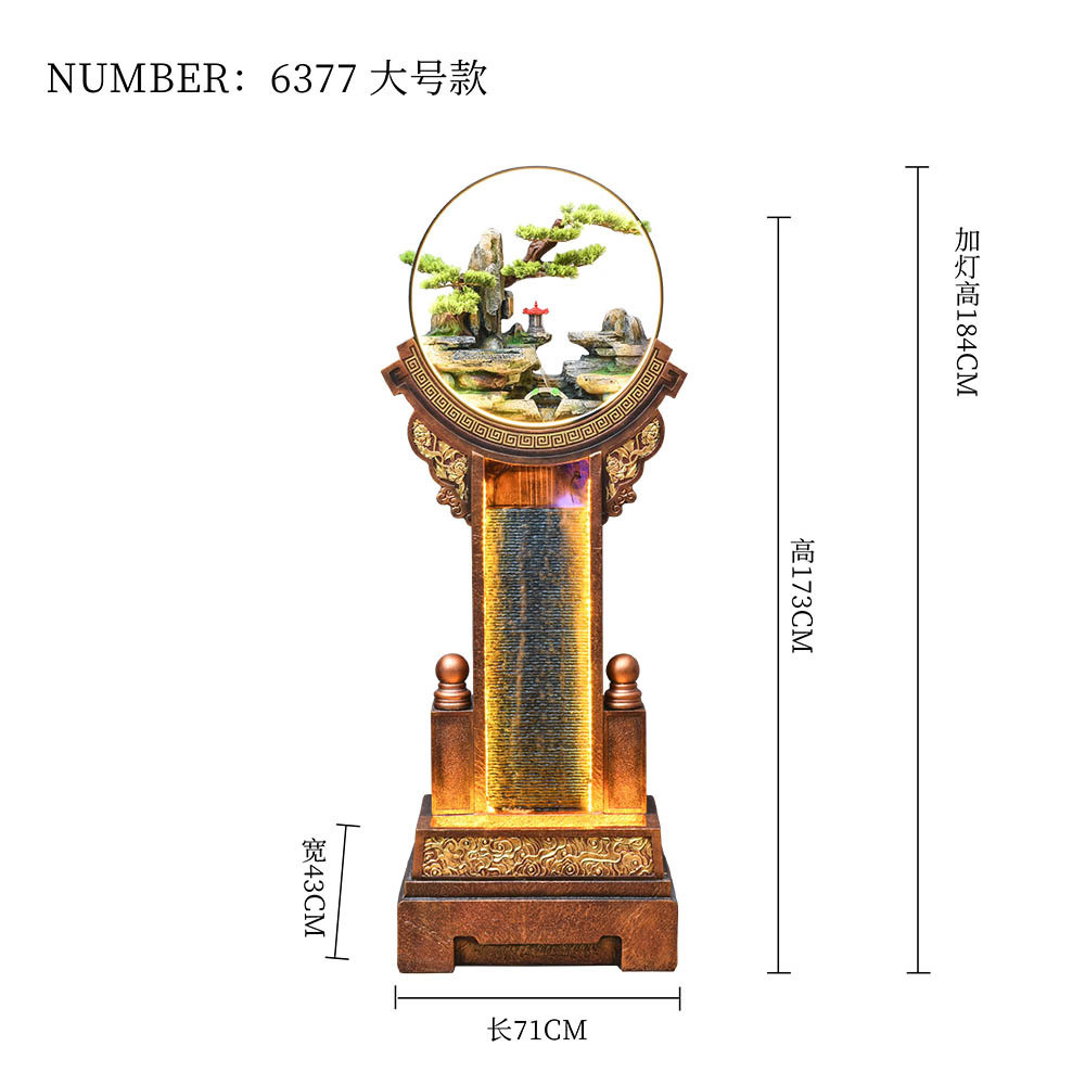 假山流水喷泉新款招财摆件办公室公司开业景观装饰摆件礼品工艺品