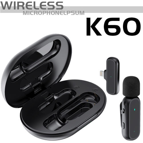 K60无线领夹式麦克风带充电仓远距离清晰收音一拖一无线迷你话筒