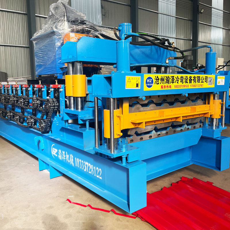 仿古树脂瓦压瓦机设备双冷弯机橡塑棉800竹节瓦840彩钢板层压瓦机