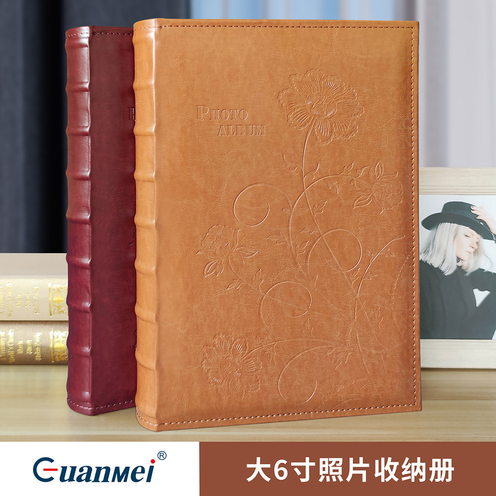 广美皮面相片集memobox相簿创意album大6寸影集6寸过塑插袋相册