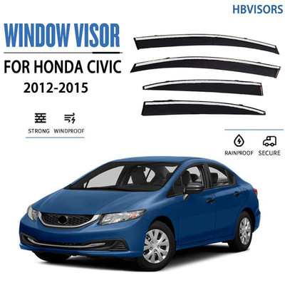 适用于HONDACIVIC不锈钢晴雨挡雨板雨眉侧窗导流板Windowvisor