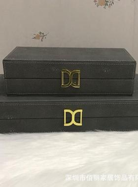 饰品摆件现代简约木质首饰盒饰品盒样板放收纳盒新中式木盒