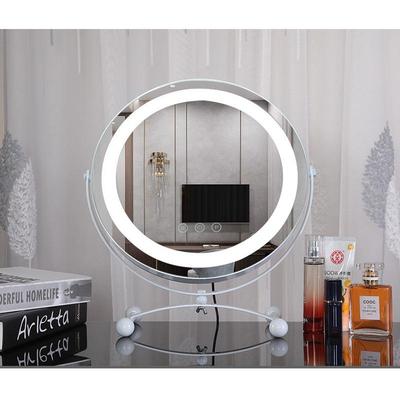 厂家供应圆形大号免安装led梳妆化妆镜无极调光护眼镜子台式