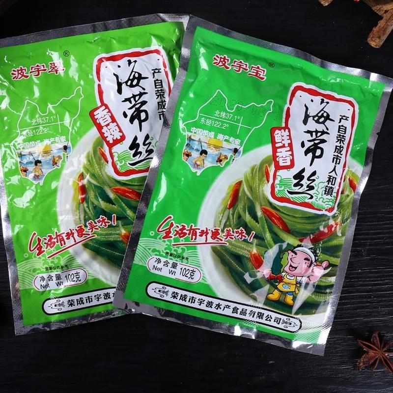 新货海带丝开袋即食大小包装香辣凉拌下饭菜休闲零食荣成产整箱袋