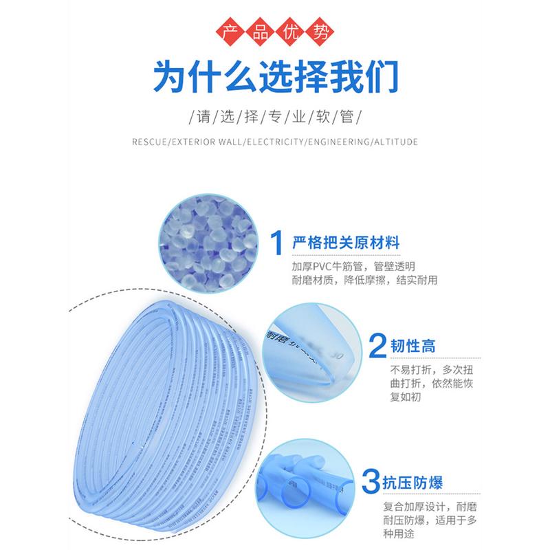 pvc花园牛筋一寸水管软管自来水家用洗车6六4分1四塑料防冻软水管