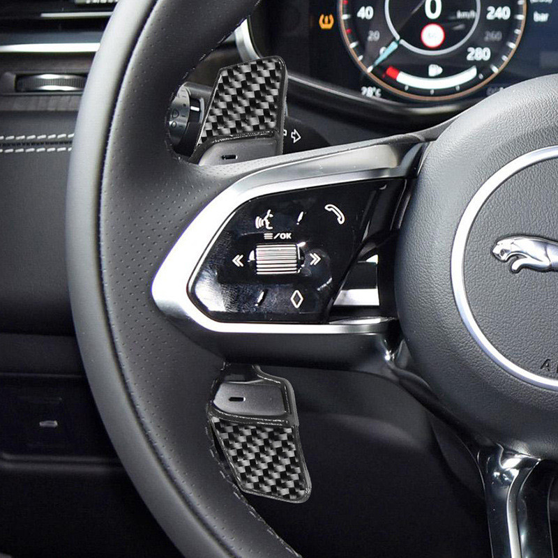 适用捷豹XFL XJ XEL F-TYPE PACE改装内饰贴碳纤维方向盘换挡拨片