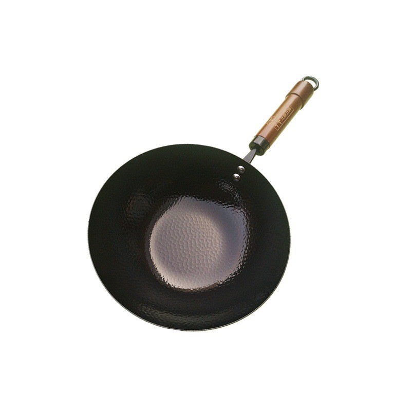 热销6b76小炒锅小号锅迷你无涂层章丘式单人小铁轻巧炒菜锅26cm