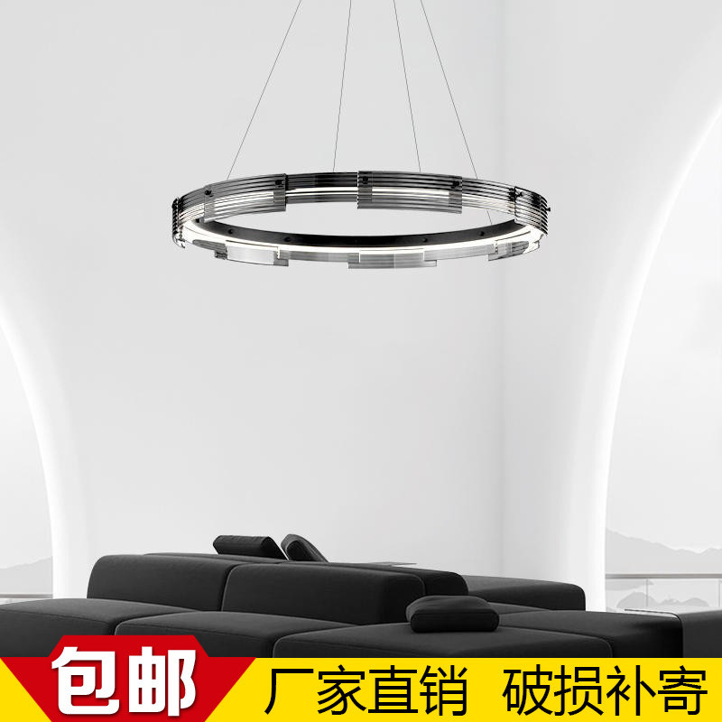 意式极简 客厅吊灯高端设计感创意轻奢简约光影玻璃餐厅卧室灯具