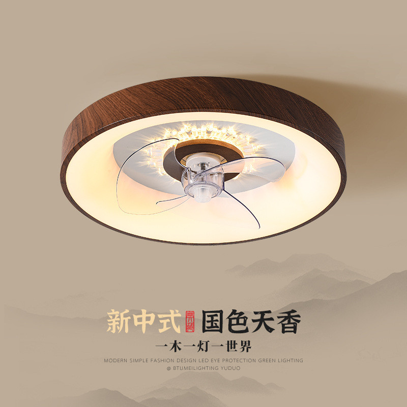 风扇灯北欧铁艺吸顶灯具2024年新款现代简约餐厅卧室书房灯扇一体