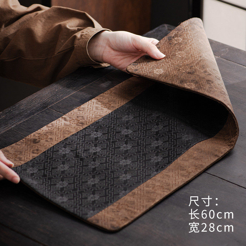 香云纱中式茶席老料柞蚕手工织染香云纱冰梅泡茶垫茶盘布垫桌旗,居家布艺,茶席,淘宝优惠券,粉丝福利购,淘宝优惠卷