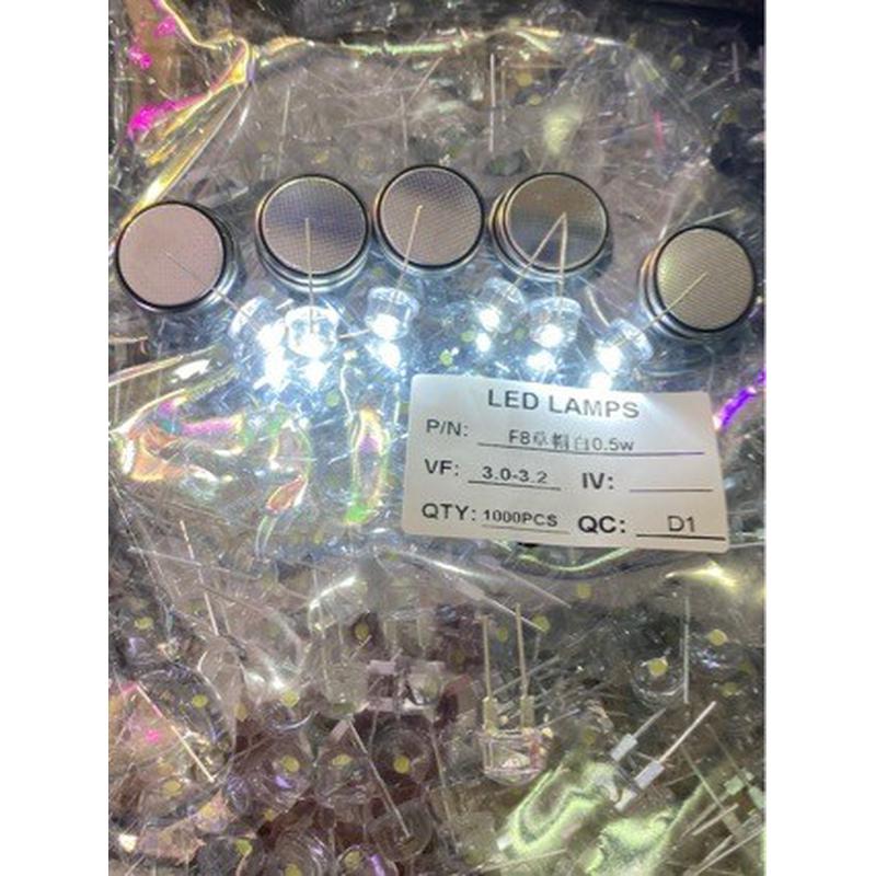 LED8mm草帽大杯0.5W高亮白光大量现货品质保证当天发1000个一包