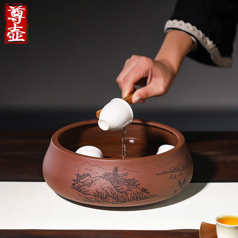 尊壶宜兴紫砂茶洗用大号水盂水洗功夫茶道茶具配件洗茶杯的器皿,餐饮具,茶道/零配,淘宝优惠券,粉丝福利购,淘宝优惠卷