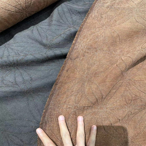 宝相花桑蚕丝面料复古风柞蚕丝老料80姆米重磅香云纱服装丝绸布料