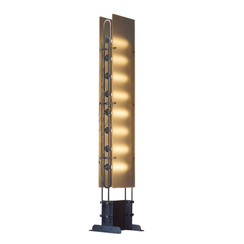 装饰复古工业风造型设计师高端冰川落地灯不锈钢氛围感美式落地灯