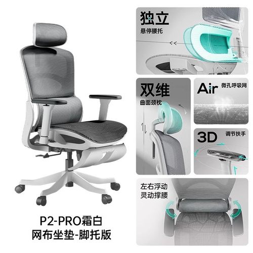 黑白调p2pro+人体工学舒适学习椅办公椅久坐椅子电脑椅子电竞椅子