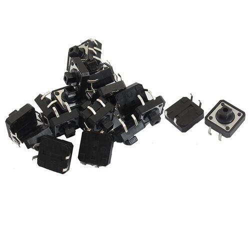 热销12x12x7.3轻触开关b3f405512*12*7.3按键方头黑色