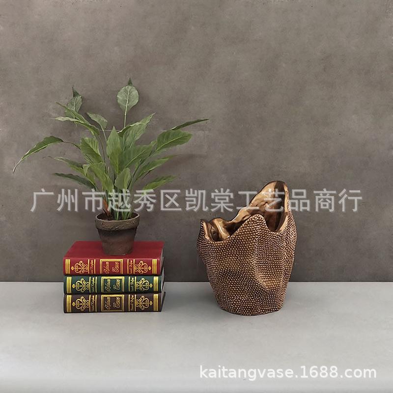 时尚ins风家居软装树脂花瓶摆件酒店办公前台桌面玄关花艺装饰