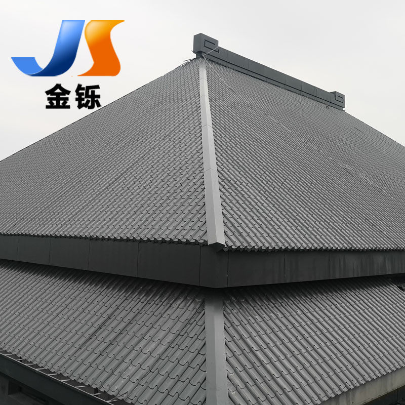 铝镁锰琉璃瓦765型仿古金属瓦厂家压型加工铝合金屋面瓦承接工程图片