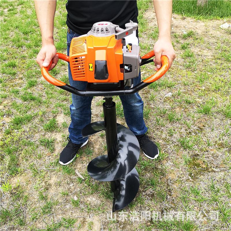 热销52cc便携式汽油打桩机园林景区栽树挖坑厂家螺旋钻杆土地打眼