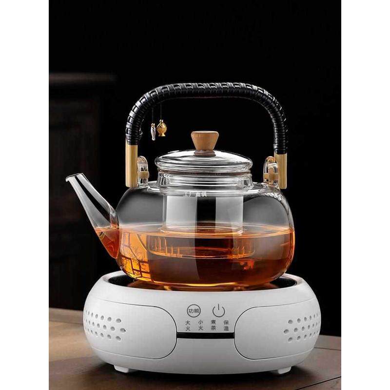 煮茶器蒸汽玻璃提梁蒸煮茶壶套装耐高温烧水泡茶壶全自动电陶炉