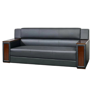 办公室沙发现代会客商务休闲洽谈接待区现代皮制单人位三人位沙发