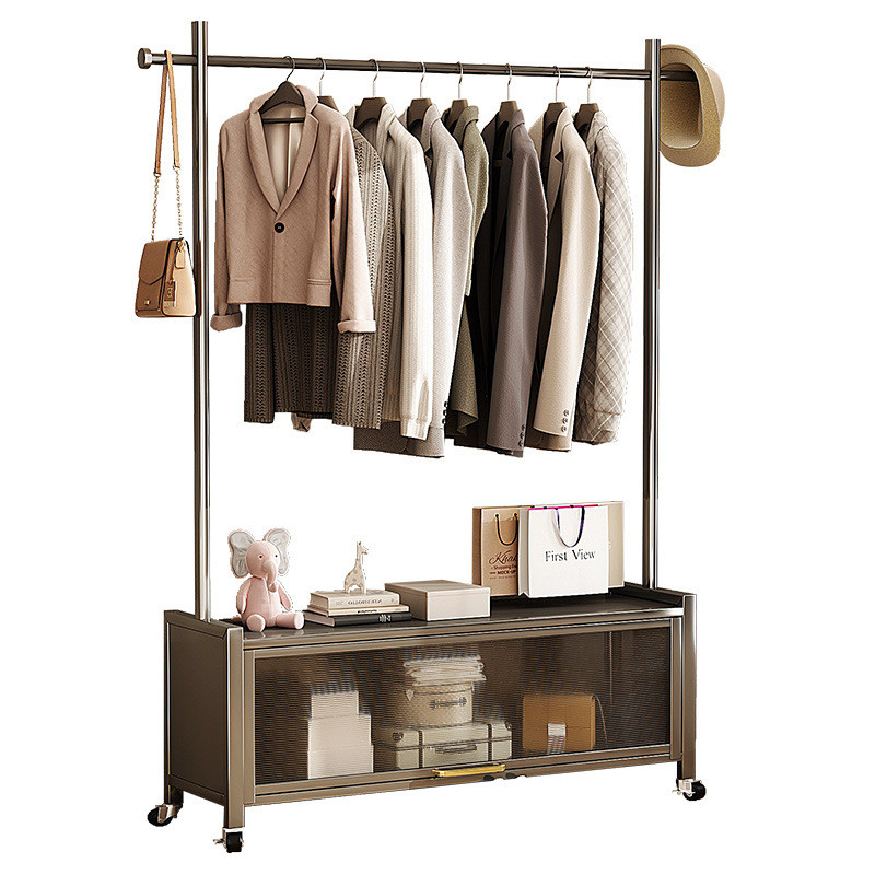 挂衣架落地卧室可移动家用晾衣架衣服置物架子室内简易衣帽架