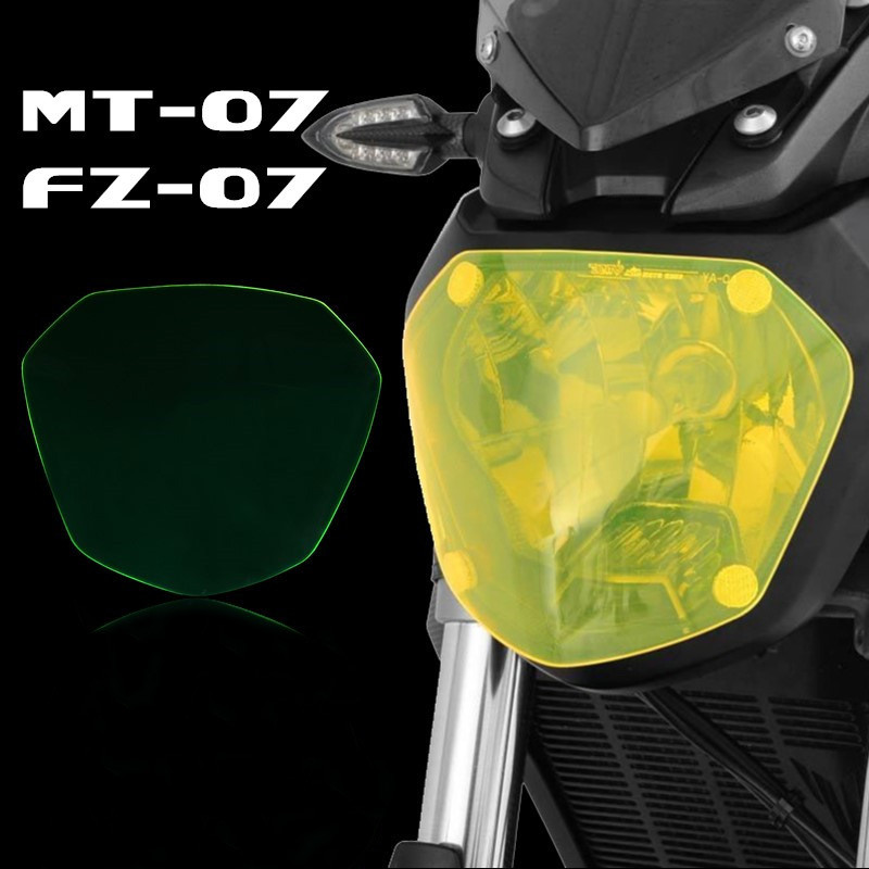 适用于MT07 FZ-07 13-17 改装大灯保护片 车灯保护