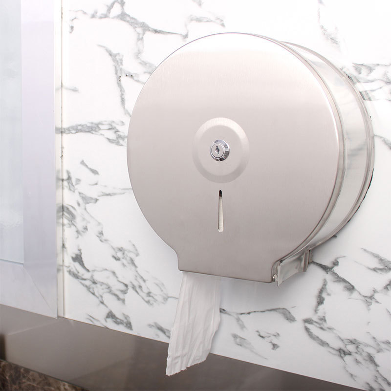 不锈钢间壁酒店公共卫生大卷纸盒挂式厕纸架工厂直销批发